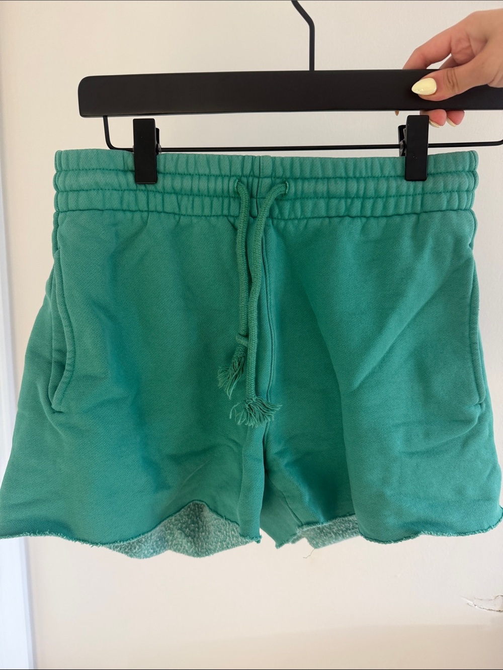 Green Women's Drawstring Terry Shorts